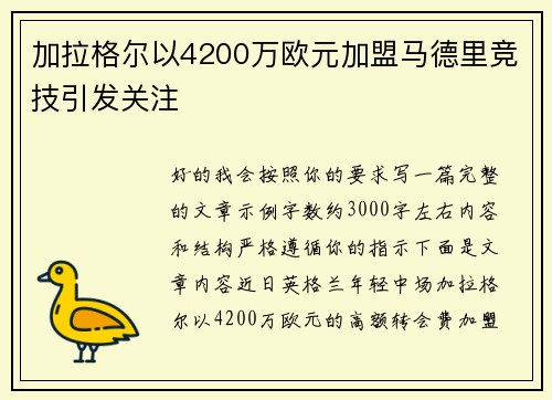 加拉格尔以4200万欧元加盟马德里竞技引发关注